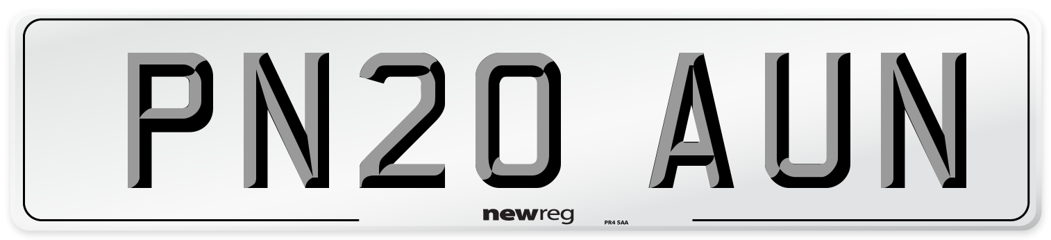 PN20 AUN Number Plate from New Reg